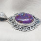 Purple Copper Turquoise Pendant: Sterling Silver Boho Healing Necklace