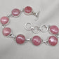 Rhodochrosite 925 Sterling Silver Bracelet: Handmade Pink Gemstone Jewelry