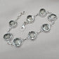 925 Sterling Silver Green Amethyst Bracelet Oval Prasiolite Gemstone Vintage Boho Bracelet for Women