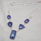 Natural Tanzanite Necklace 925 Sterling Silver Blue Gemstone Statement Jewelry Gift for Her