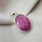 925 Sterling Silver Oval Ruby Pendant, July Birthstone Jewelry, Handmade Bezel Setting
