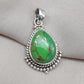 Green Copper Turquoise Pendant: Sterling Silver Boho Necklace