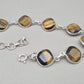 925 Sterling Silver Tiger Eye Bracelet Faceted Cushion Cut Gemstone Bracelet Gift for Her