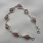 925 Sterling Silver Natural Sunstone Bracelet Handmade Gemstone Link Jewelry