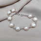 Mother of Pearl 925 Sterling Silver Bracelet: Bezel Set Gemstone Jewelry