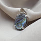 925 Sterling Silver Abalone Shell Pendant, Natural Iridescent Shell Necklace, Oval Abalone Gemstone Jewelry, Ocean Inspired Gift for Women