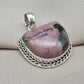 Rhodonite Pendant 925 Sterling Silver Pink and Black Healing Stone Necklace Crystal Jewelry