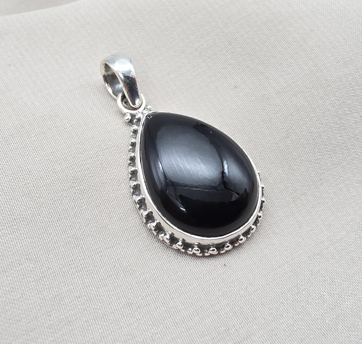 Black Onyx 925 Sterling Silver Pendant Protection Gemstone Necklace Healing Crystal Jewelry Gift