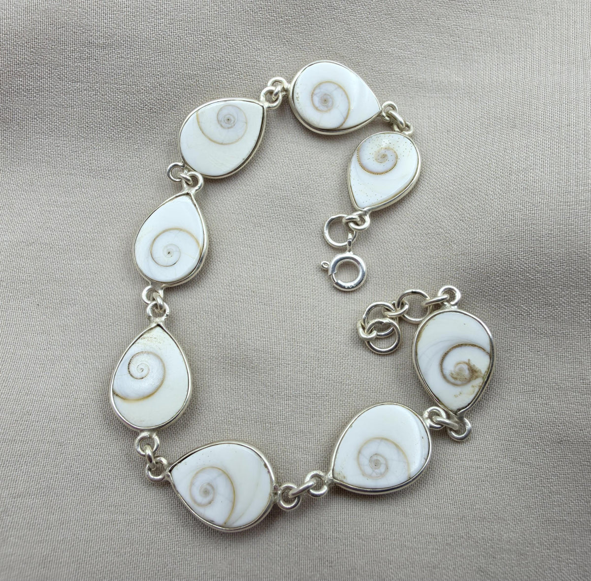 Shiva Eye 925 Silver Bracelet Spiritual Protection Handmade Jewelry Gift for Her