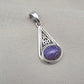 Handmade Charoite 925 Sterling Silver Pendant: Purple Gemstone Boho Necklace