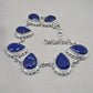 925 Sterling Silver Lapis Lazuli Bracelet Natural Blue Pear Shape Gemstone Handmade Jewelry