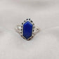 Natural Lapis Lazuli 925 Sterling Silver Ring: Handmade Hexagon Gemstone, Boho Jewelry