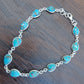 925 SOLID STERLING SILVER NATURAL BLUE COPPER TURQUOISE HANDMADE BRACELET,8 INCHES