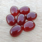 NATURAL RED ONYX CABOCHON FLAT BACK OVAL SHAPE CALIBRATED WHOLESALE GEMSTONES, ALL SIZES AVAILABLE