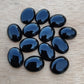 AAA+ QUALITY NATURAL BLACK ONYX CABOCHON FLAT BACK OVAL SHAPE CALIBRATED GEMSTONES, ALL SIZES AVAILABLE