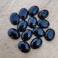 AAA+ QUALITY NATURAL BLACK ONYX CABOCHON FLAT BACK OVAL SHAPE CALIBRATED GEMSTONES, ALL SIZES AVAILABLE