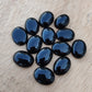 AAA+ QUALITY NATURAL BLACK ONYX CABOCHON FLAT BACK OVAL SHAPE CALIBRATED GEMSTONES, ALL SIZES AVAILABLE