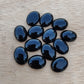AAA+ QUALITY NATURAL BLACK ONYX CABOCHON FLAT BACK OVAL SHAPE CALIBRATED GEMSTONES, ALL SIZES AVAILABLE