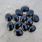 AAA+ QUALITY NATURAL BLACK ONYX CABOCHON FLAT BACK OVAL SHAPE CALIBRATED GEMSTONES, ALL SIZES AVAILABLE