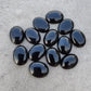 AAA+ QUALITY NATURAL BLACK ONYX CABOCHON FLAT BACK OVAL SHAPE CALIBRATED GEMSTONES, ALL SIZES AVAILABLE