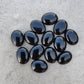 AAA+ QUALITY NATURAL BLACK ONYX CABOCHON FLAT BACK OVAL SHAPE CALIBRATED GEMSTONES, ALL SIZES AVAILABLE
