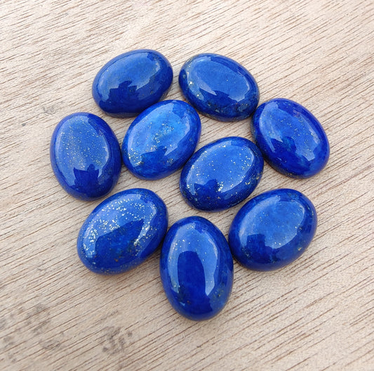 AAA+ QUALITY NATURAL LAPIS LAZULI OVAL SHAPE FLAT BACK CABOCHON CALIBRATED GEMSTONES, ALL SIZES AVAILABLE