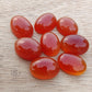 TOP QUALITY NATURAL CARNELIAN OVAL SHAPE CABOCHON FLAT BACK CALIBRATED GEMSTONES, ALL SIZES AVAILABLE
