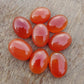 TOP QUALITY NATURAL CARNELIAN OVAL SHAPE CABOCHON FLAT BACK CALIBRATED GEMSTONES, ALL SIZES AVAILABLE