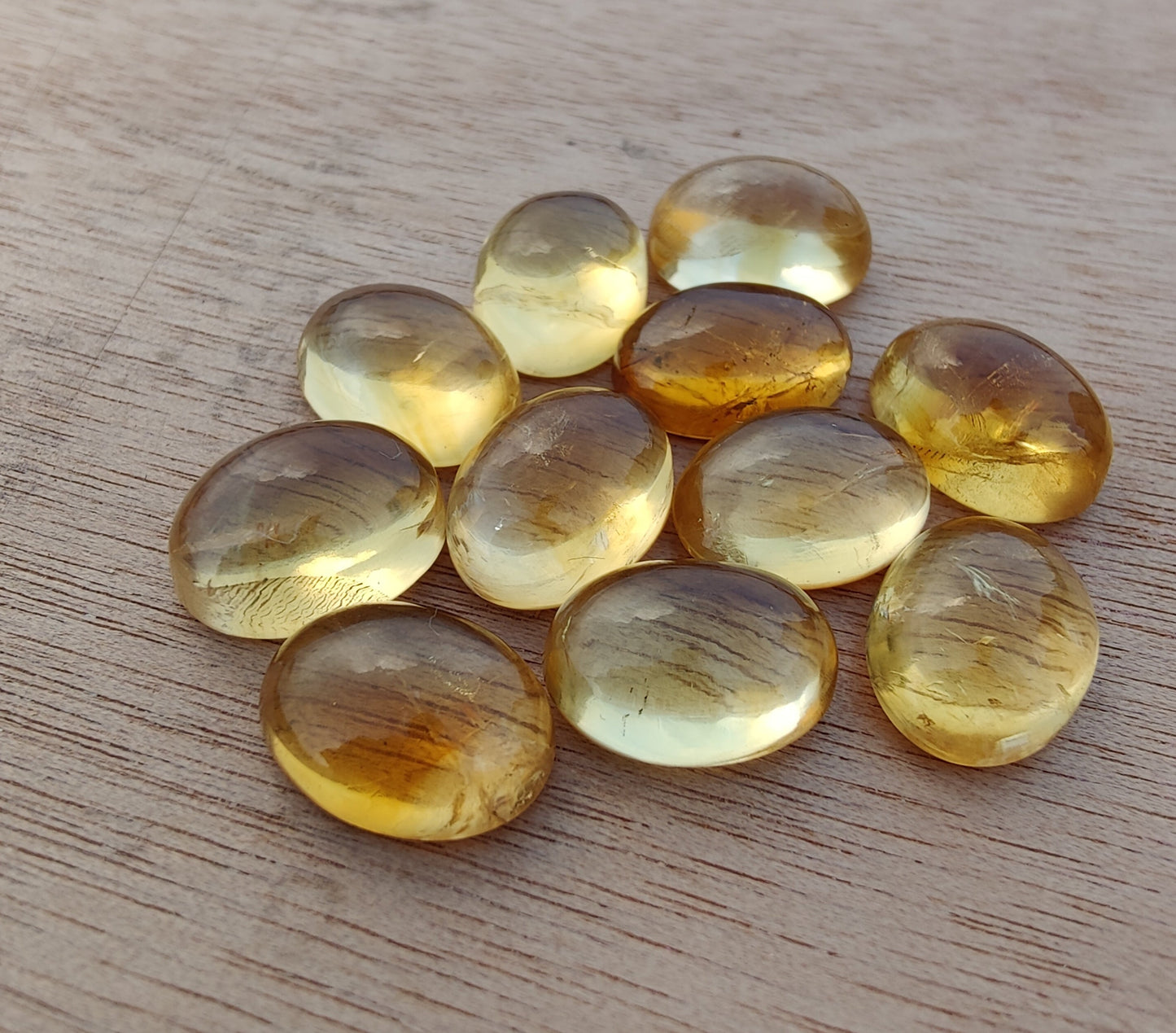 AAA+ QUALITY NATURAL CITRINE CABOCHON OVAL SHAPE CALIBRATED FLAT BACK GEMSTONES, ALL SIZES AVAILABLE