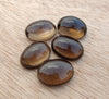 NATURAL SMOKY QUARTZ OVAL SHAPE CABOCHON FLAT BACK CALIBRATED WHOLESALE GEMSTONES, ALL SIZES AVAILABLE