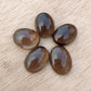 NATURAL SMOKY QUARTZ OVAL SHAPE CABOCHON FLAT BACK CALIBRATED WHOLESALE GEMSTONES, ALL SIZES AVAILABLE