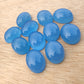 AAA+ QUALITY NATURAL BLUE CHALCEDONY OVAL SHAPE FLAT BACK CABOCHON CALIBRATED GEMSTONES, ALL SIZES AVAILABLE