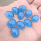 AAA+ QUALITY NATURAL BLUE CHALCEDONY OVAL SHAPE FLAT BACK CABOCHON CALIBRATED GEMSTONES, ALL SIZES AVAILABLE