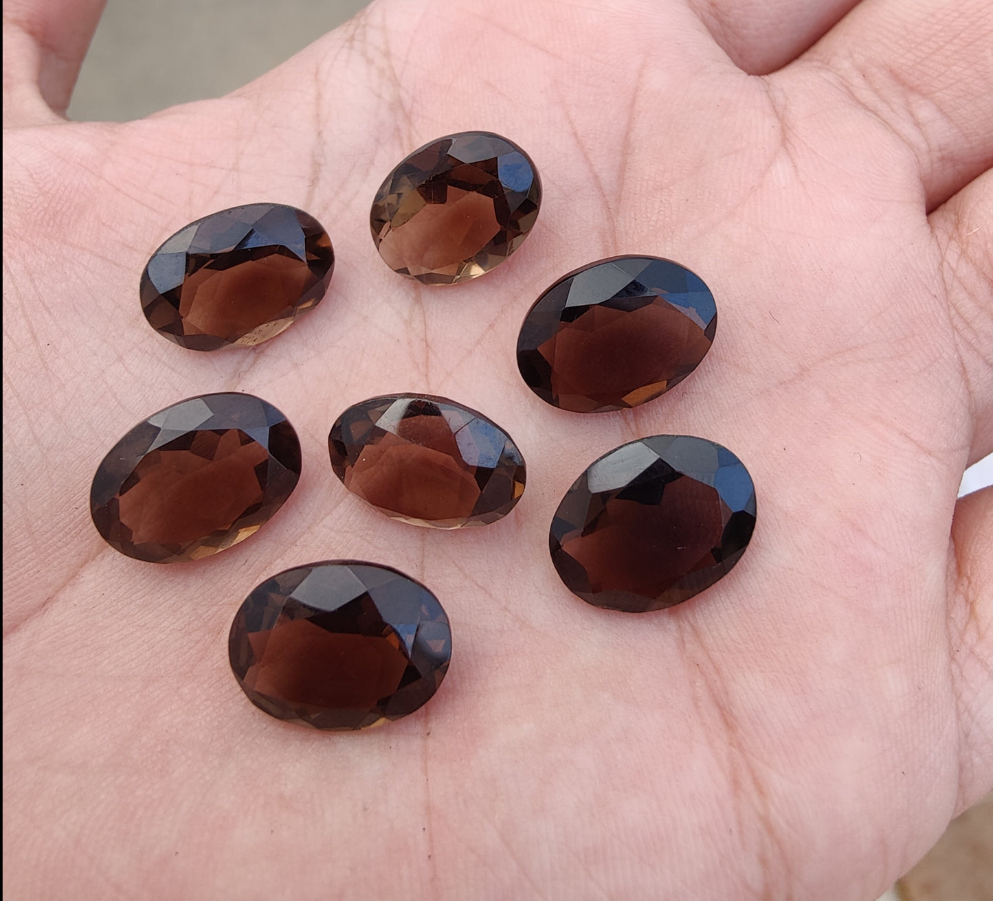 AAA+ QUALITY NATURAL SMOKY QUARTZ FACETED CUT OVAL SHAPE CALIBRATED GEMSTONES, ALL SIZES AVAILABLE