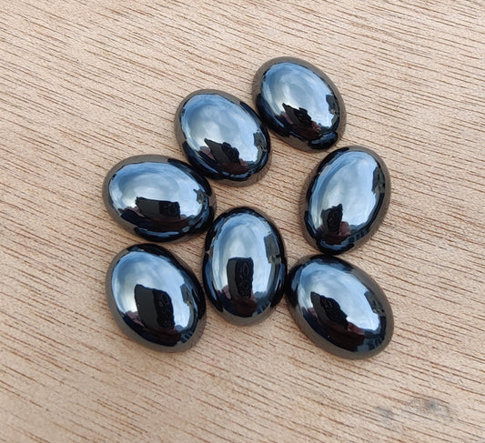 NATURAL HEMATITE CABOCHON FLAT BACK OVAL SHAPE CALIBRATED AAA QUALITY GEMSTONES, ALL SIZES AVAILABLE
