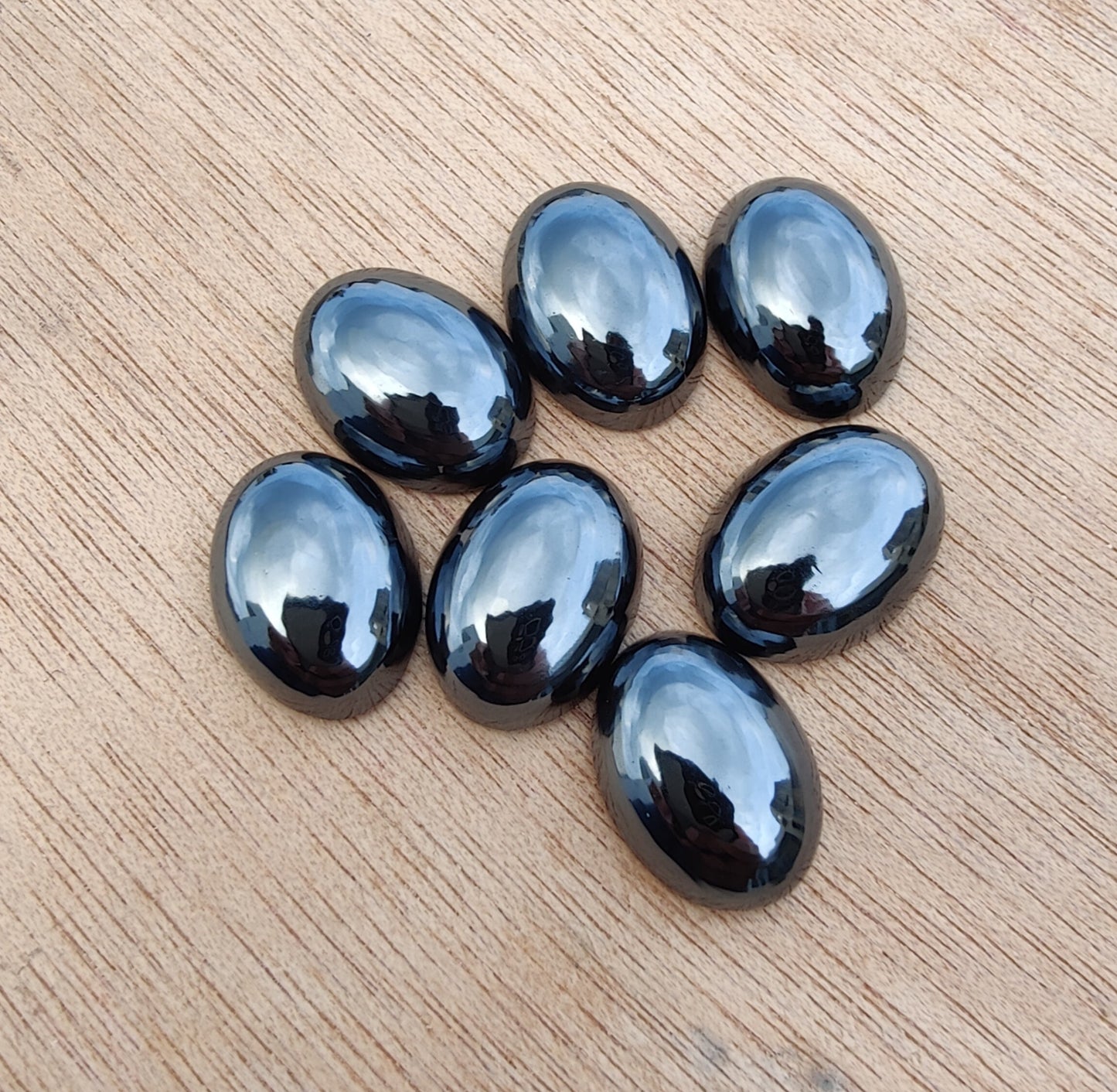NATURAL HEMATITE CABOCHON FLAT BACK OVAL SHAPE CALIBRATED AAA QUALITY GEMSTONES, ALL SIZES AVAILABLE