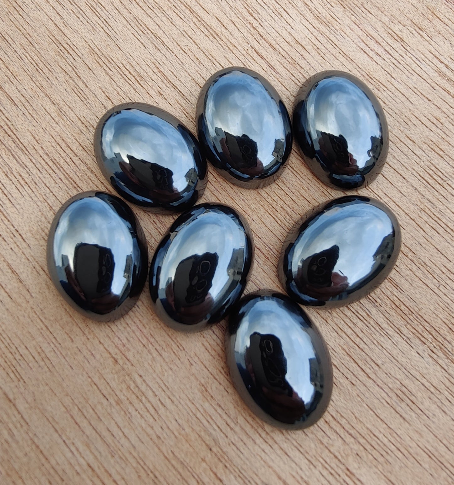 NATURAL HEMATITE CABOCHON FLAT BACK OVAL SHAPE CALIBRATED AAA QUALITY GEMSTONES, ALL SIZES AVAILABLE