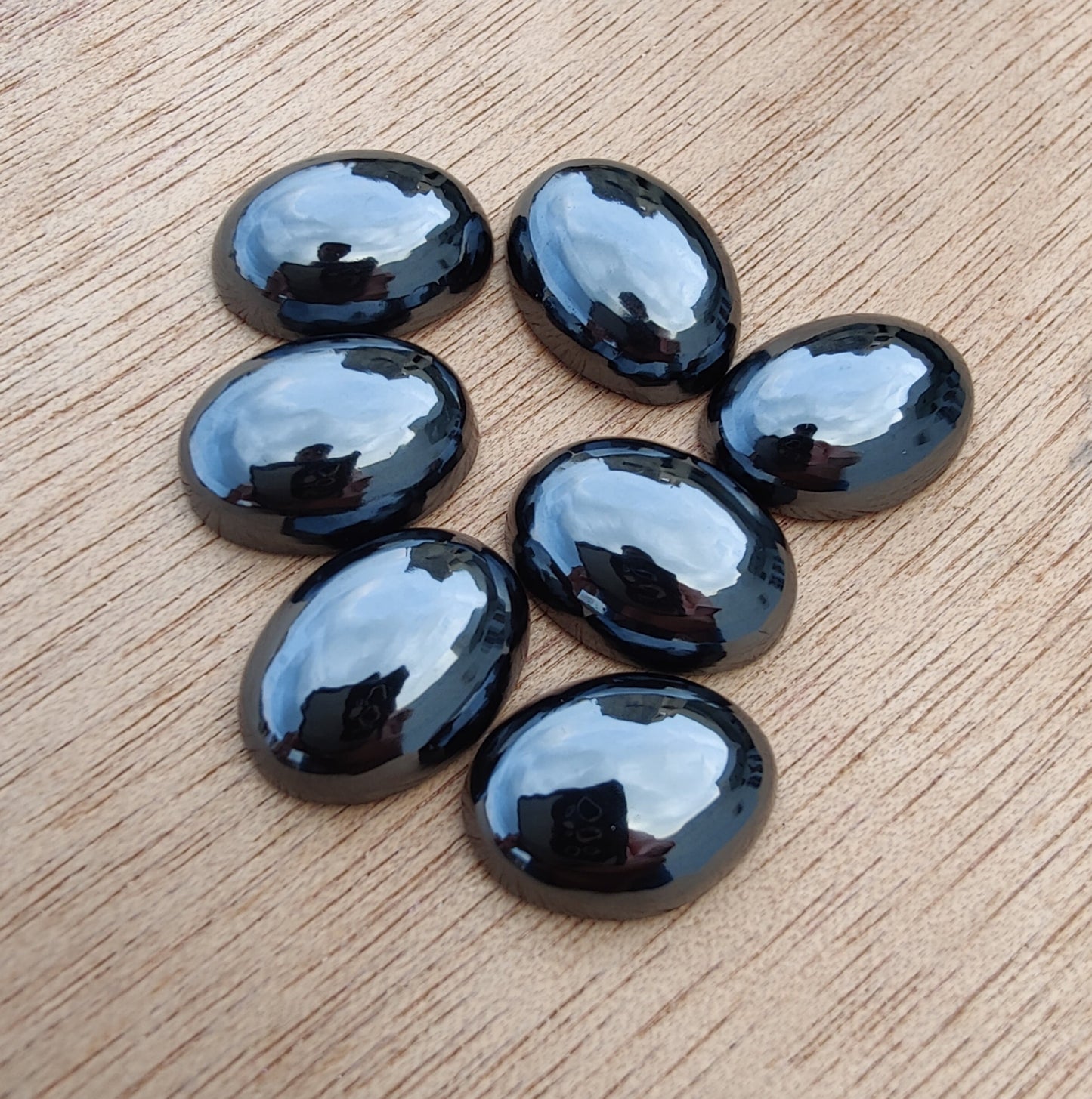 NATURAL HEMATITE CABOCHON FLAT BACK OVAL SHAPE CALIBRATED AAA QUALITY GEMSTONES, ALL SIZES AVAILABLE