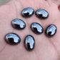 NATURAL HEMATITE CABOCHON FLAT BACK OVAL SHAPE CALIBRATED AAA QUALITY GEMSTONES, ALL SIZES AVAILABLE