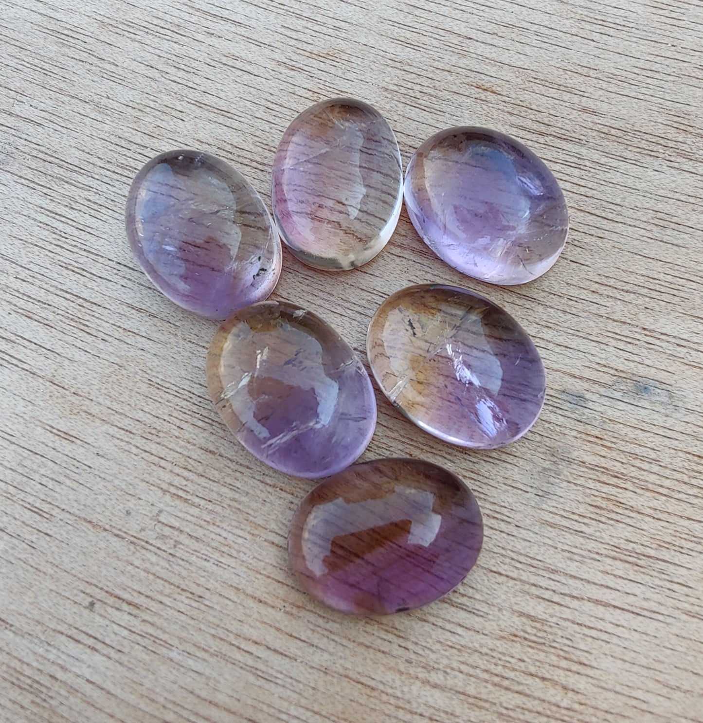 NATURAL AMETRINE OVAL SHAPE CABOCHON FLAT BACK AAA+ QUALITY CALIBRATED WHOLESALE GEMSTONES