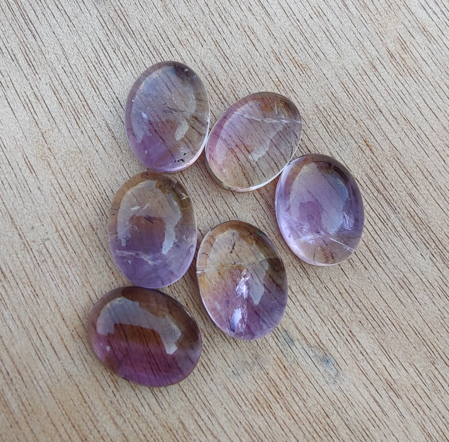 NATURAL AMETRINE OVAL SHAPE CABOCHON FLAT BACK AAA+ QUALITY CALIBRATED WHOLESALE GEMSTONES