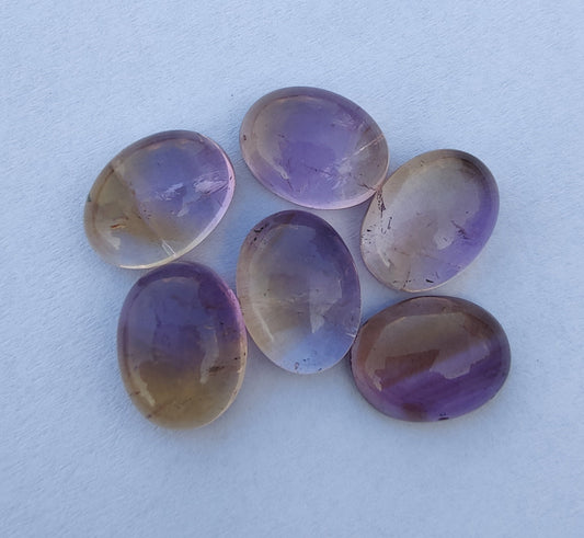NATURAL AMETRINE OVAL SHAPE CABOCHON FLAT BACK AAA+ QUALITY CALIBRATED WHOLESALE GEMSTONES