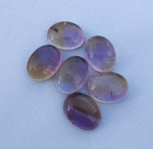 NATURAL AMETRINE OVAL SHAPE CABOCHON FLAT BACK AAA+ QUALITY CALIBRATED WHOLESALE GEMSTONES