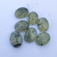 NATURAL PREHNITE RUTILE OVAL SHAPE CABOCHON FLAT BACK CALIBRATED WHOLESALE GEMSTONES, ALL SIZES AVAILABLE