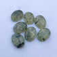 NATURAL PREHNITE RUTILE OVAL SHAPE CABOCHON FLAT BACK CALIBRATED WHOLESALE GEMSTONES, ALL SIZES AVAILABLE