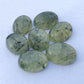 NATURAL PREHNITE RUTILE OVAL SHAPE CABOCHON FLAT BACK CALIBRATED WHOLESALE GEMSTONES, ALL SIZES AVAILABLE