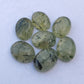 NATURAL PREHNITE RUTILE OVAL SHAPE CABOCHON FLAT BACK CALIBRATED WHOLESALE GEMSTONES, ALL SIZES AVAILABLE