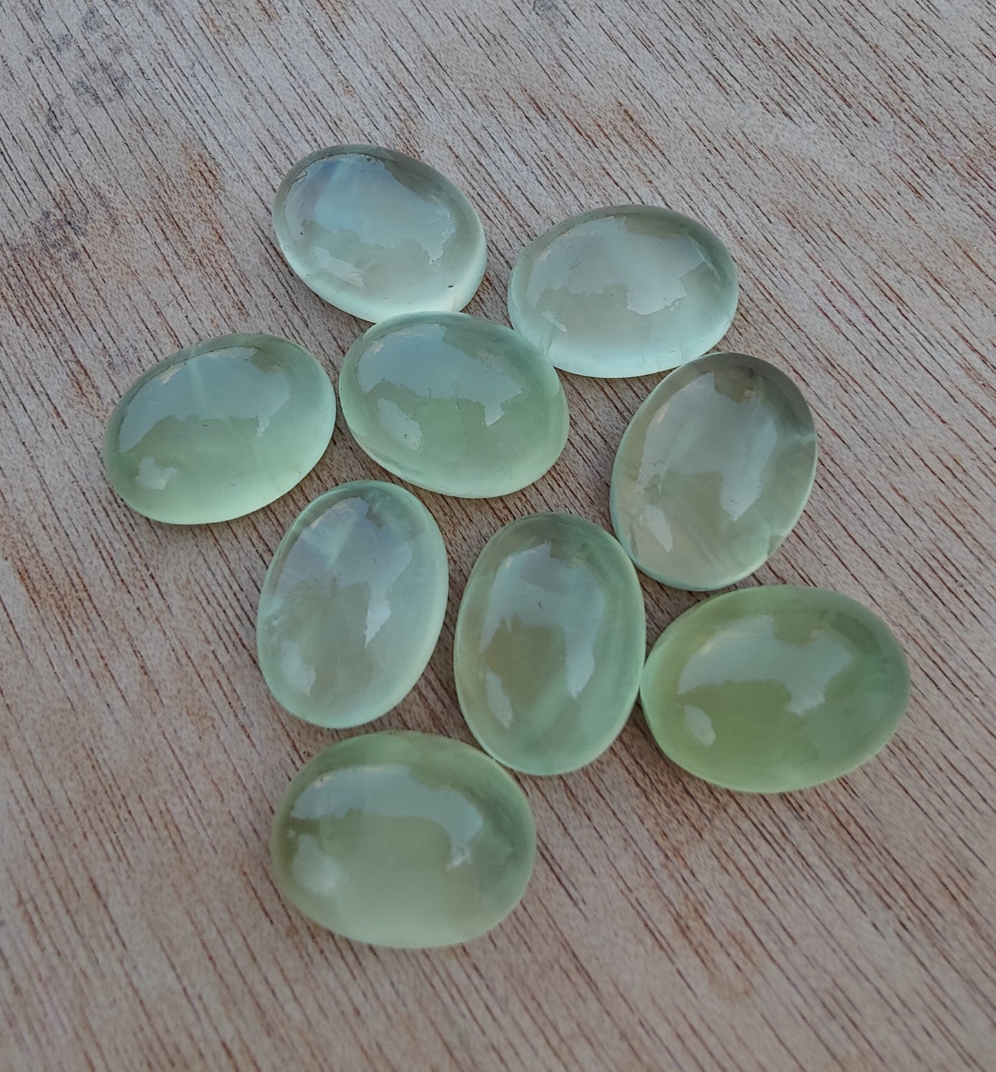 NATURAL PREHNITE OVAL SHAPE CABOCHON FLAT BACK AAA+ QUALITY CALIBRATED GEMSTONES, ALL SIZES AVAILABLE