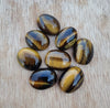 NATURAL TIGER EYE OVAL SHAPE FLAT BACK CABOCHON AAA+ QUALITY CALIBRATED GEMSTONES, ALL SIZES AVAILABLE