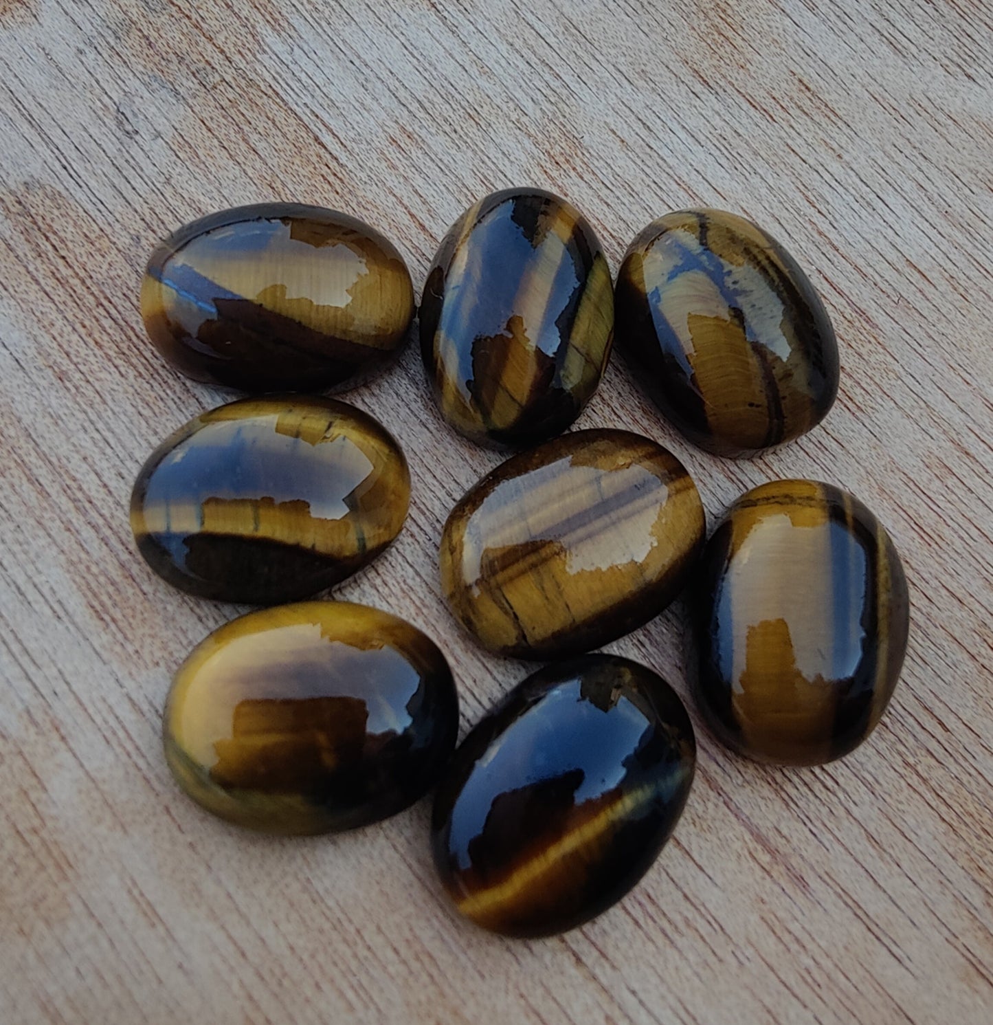 NATURAL TIGER EYE OVAL SHAPE FLAT BACK CABOCHON AAA+ QUALITY CALIBRATED GEMSTONES, ALL SIZES AVAILABLE